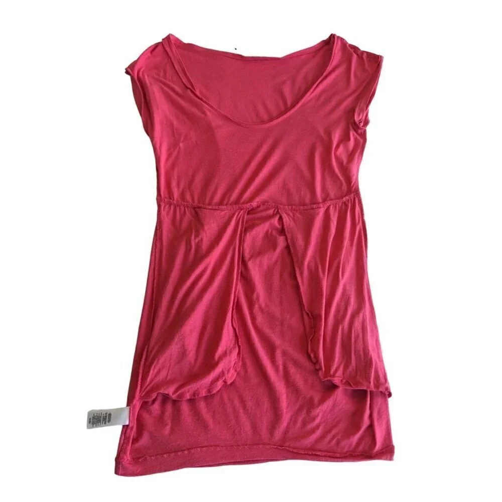 2010 JUICY COUTURE Salmon Pink Mini Dress Bubble Hem Draped Pockets Size SP